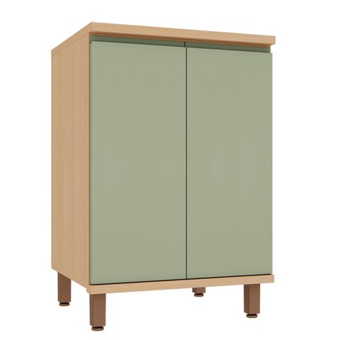 Balcão para Cozinha 100% MDF 60 cm 2 Portas Lótus Carvalho/Verde