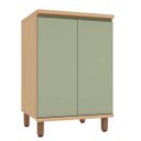 Ver imagem 1 de Balcão para Cozinha 100% MDF 60 cm 2 Portas Lótus Carvalho/Verde