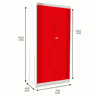 Armário de Aço para Produtos de Limpeza 2 Portas - Nk 1722 Nilko Armários Vermelho Cadeado Padrão - 4