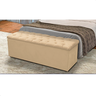 Baú Calçadeira Guarda Volumes Recamier Quarto Estofado:suede Bege - 3