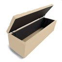 Ver imagem 2 de Baú Calçadeira Guarda Volumes Recamier Quarto Estofado:suede Bege