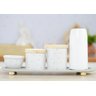 Kit Higiene Porcelana Bebê Poá Cinza Térmica Bandeja K114 - 13