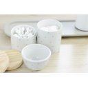 Ver imagem 3 de Kit Higiene Porcelana Bebê Poá Cinza Térmica Bandeja K114