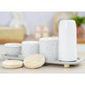 Kit Higiene Porcelana Bebê Poá Cinza Térmica Bandeja K114 - 11