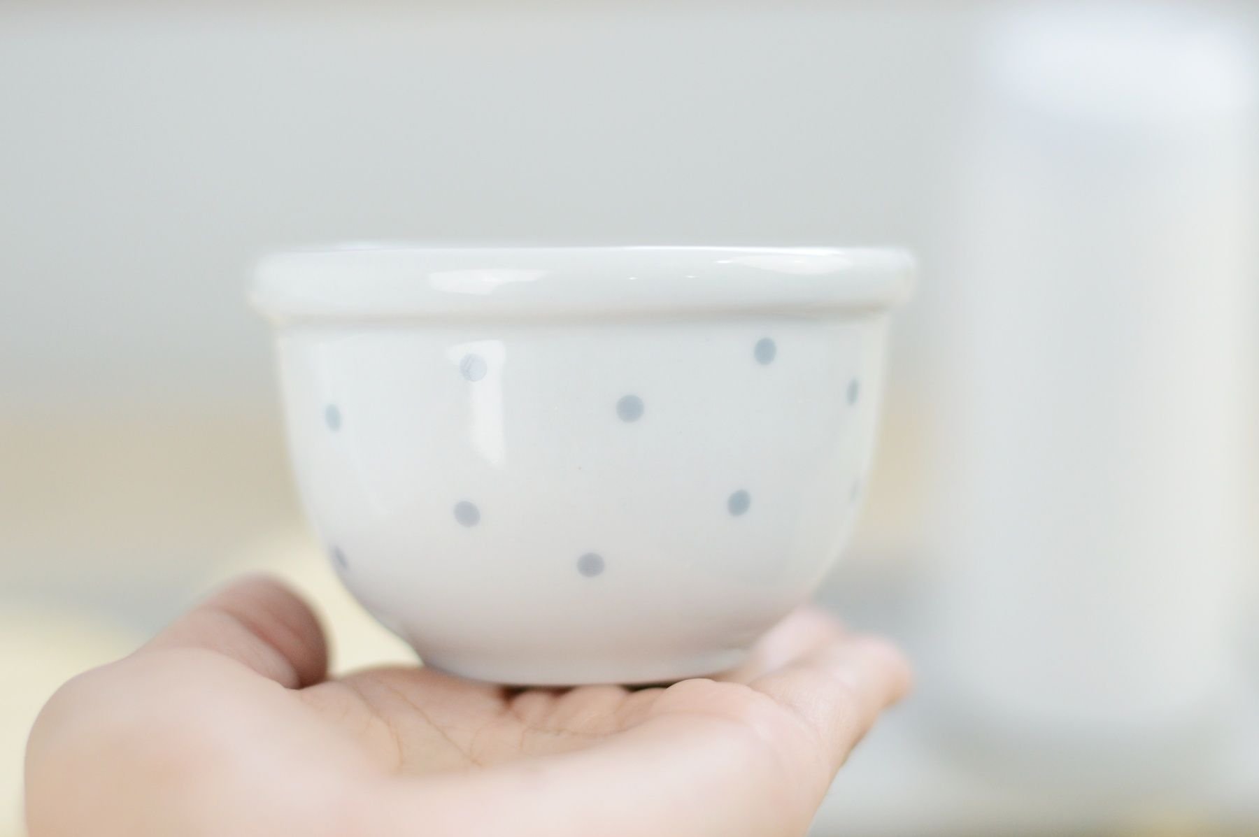 Kit Higiene Porcelana Bebê Poá Cinza Térmica Bandeja K114 - 2