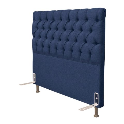 Cabeceira Para Cama Box De Casal 1,4 M Lisboa:Suede Azul Marinho