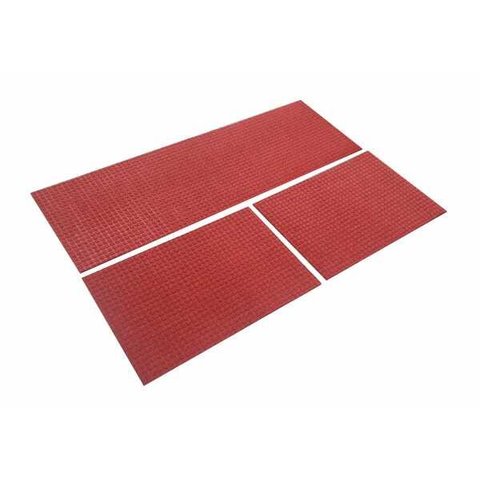 Tapete de Cozinha Ultra-Resist 3 Peças Antiderrapante e Alta Absorção Vermelho