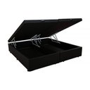 Ver imagem 4 de Base Box Bau Bipartido King Suede Premium Santo Box Bipartido 47x192x203:preto