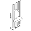 Ver imagem 2 de Penteadeira Suspensa Realeza Ripado 1 Gaveta com Espelho e Led Gelius Cor Naturale Off White