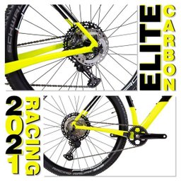Bicicleta Elite Carbon Racing XT 2021 Aro 29 Quadro 17 Carbono Preto/Amarelo - Caloi - 6