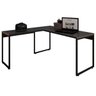 Kit Para Escritório Estante com Mesa Industrial em L Soft e Gaveteiro Work F01 Preto - Lyam Decor - 8