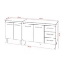Ver imagem 6 de Balcão para Microondas ou Forno e Armário Bruna 118 Cm Cozinha Gabinete Off White com Tampo Tampã