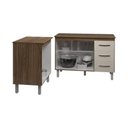 Ver imagem 4 de Balcão para Microondas ou Forno e Armário Bruna 118 Cm Cozinha Gabinete Off White com Tampo Tampã