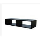 Ver imagem 1 de Nicho Rack Suspenso Divisão Duplo Prateleira Sala Decoração - Preto Tx