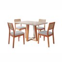 Ver imagem 2 de Conjunto Mesa Viena com 4 Cadeiras Madeira Maciça Estofad de Fibra Maya Espresso Móveis Cinza/Champa
