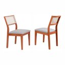 Ver imagem 6 de Conjunto Mesa Viena com 4 Cadeiras Madeira Maciça Estofad de Fibra Maya Espresso Móveis Cinza/Champa