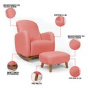 Ver imagem 4 de Poltrona Amamentação Balanço Madeira e Puff Jhessy Suede D03 - D'rossi