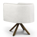 Ver imagem 7 de Poltrona Decorativa Base Giratória de Madeira Betina D02 Linho Bege B-443 - Lyam Decor