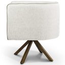 Ver imagem 4 de Poltrona Decorativa Base Giratória de Madeira Betina D02 Linho Bege B-443 - Lyam Decor