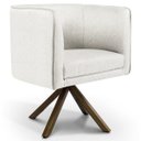Ver imagem 1 de Poltrona Decorativa Base Giratória de Madeira Betina D02 Linho Bege B-443 - Lyam Decor