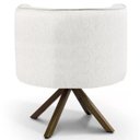 Ver imagem 6 de Poltrona Decorativa Base Giratória de Madeira Betina D02 Linho Bege B-443 - Lyam Decor