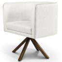 Ver imagem 3 de Poltrona Decorativa Base Giratória de Madeira Betina D02 Linho Bege B-443 - Lyam Decor