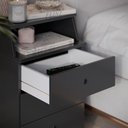 Ver imagem 3 de Mesa de Cabeceira Quarto Luxo New com 3 Gavetas Preto Preto