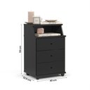 Ver imagem 2 de Mesa de Cabeceira Quarto Luxo New com 3 Gavetas Preto Preto