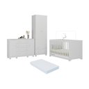 Ver imagem 1 de Quarto de Bebê Completo Berço Americano 3 em 1 Colchão Allegra Multimóveis Mp4610 Branco