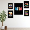 Ver imagem 1 de Kit 5 Quadros Decorativos Volleyball - com Vidro:madeira Preta