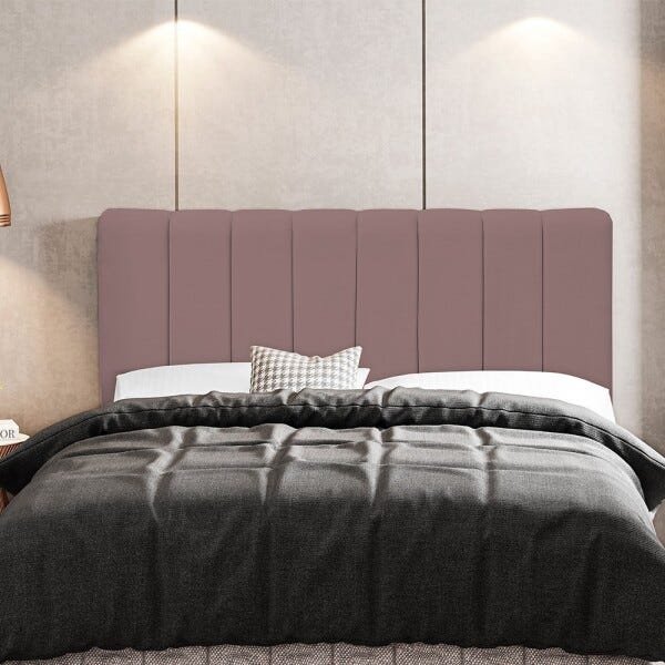 Cabeceira Cama Box Painel Casal 140 cm Dubai W01 Suede Rosê - Lyam Decor - 3