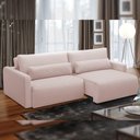 Ver imagem 5 de Sofá Retrátil Reclinável para Sala de Estar Living 210cm Sevilha F04 Veludo Rosê