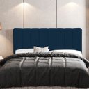Ver imagem 2 de Cabeceira Cama Box Painel Solteiro 100 cm Dubai W01 Suede Azul Marinho - Lyam Decor