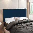 Ver imagem 1 de Cabeceira Cama Box Painel Solteiro 100 cm Dubai W01 Suede Azul Marinho - Lyam Decor