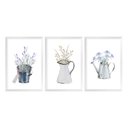 Ver imagem 1 de Kit 3 Quadros Decorativos para Cozinha Flores Plantas Sala