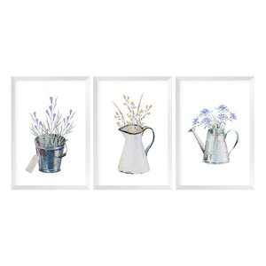 Kit 3 Quadros Decorativos para Cozinha Flores Plantas Sala