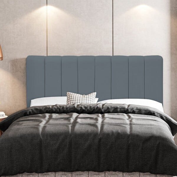 Cabeceira Cama Box Painel Casal 160 cm Dubai W01 Suede Cinza - Lyam Decor - 3