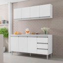 Ver imagem 3 de Armário Aéreo Andréia 4 Portas 160 Cm Branco Ajl Móveis