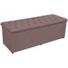 Calçadeira Baú Decorativa Amy L02 Capitonê Suede Rosê 140x50cm - Lyam Decor - 1