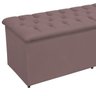 Calçadeira Baú Decorativa Amy L02 Capitonê Suede Rosê 140x50cm - Lyam Decor - 3