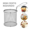 Kit 6 Mini Cesto Fritura Servir Porções Batata Frita 8cm - 5