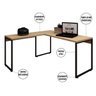 Kit Mesa Para Escritório Industrial em L Soft 150cm com Gaveteiro Work F01 Nature Fosco - Lyam - 3