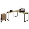 Kit Mesa Para Escritório Industrial em L Soft 150cm com Gaveteiro Work F01 Nature Fosco - Lyam - 1