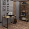 Kit Mesa para Escritório Home Office 90cm com Estante Industrial Soft F01 Nature Fosco - Lyam - 2