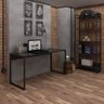 Kit Mesa para Escritório Home Office 150cm com Estante Industrial Soft F01 Preto Fosco - Lyam - 2