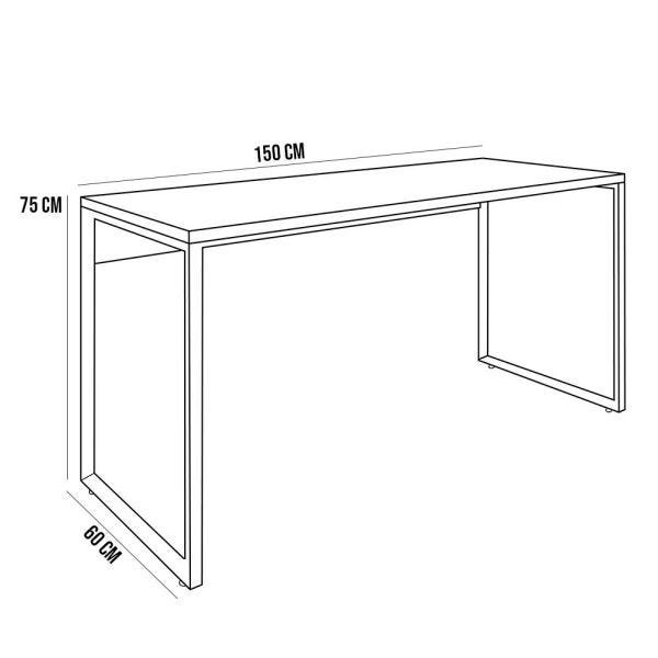 Kit Mesa para Escritório Home Office 150cm com Estante Industrial Soft F01 Preto Fosco - Lyam - 5