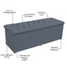 Calçadeira Baú Decorativa Amy L02 Capitonê Suede Cinza 160x50cm - Lyam Decor - 4