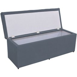 Calçadeira Baú Decorativa Amy L02 Capitonê Suede Cinza 160x50cm - Lyam Decor - 3