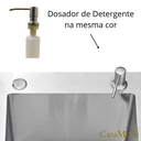 Ver imagem 2 de Cuba Dupla 78x48 Inox Escovado Quadrada C/ Acessórios