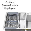 Ver imagem 3 de Cuba Dupla 78x48 Inox Escovado Quadrada C/ Acessórios